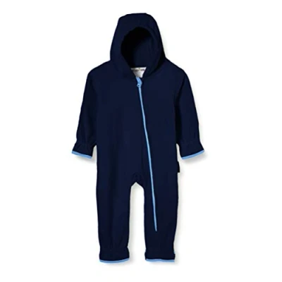 Imagen de Playshoes Fleece Overall farblich abgesetzt Traje de esquí, Azul (Marine 11), 80 Unisex niños