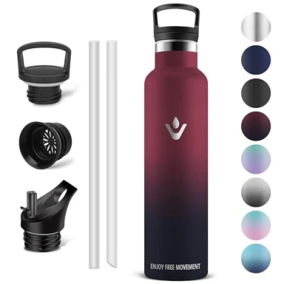 Imagen de Vikaster Botella Agua Acero Inoxidable 1 litro, térmica, Estanqueidad, Mantener 12H Caliente/24 Frío, Water Bottle Sin BPA, para Deporte, Viaje, Escuela, Exterior, Oficina, Hogar.