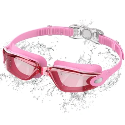 Imagen de Ambienden Gafas de Natación, Natación Anti Vaho con Visión Clara, Protección UV, Ajuste Rápido, Junta Silicona, Unisex para Adultos y Adolescentes, Enchapado Rosa