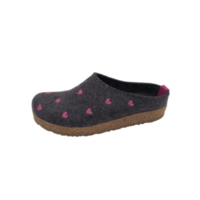 Imagen de HAFLINGER Grizzly Cuoricini zapatilla de fieltro corcho antracita, talla 36