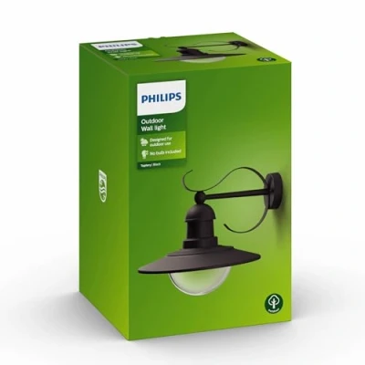 Imagen de Philips myGarden Topiary Aplique de exterior, bombilla no incluida, casquillo E27, 60 W, aluminio, color negro, diseñado para jardines y patios