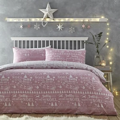 Imagen de Charlotte Thomas Jolly Christmas Juego de Funda edredón para Cama Matrimonio, Color Rosa