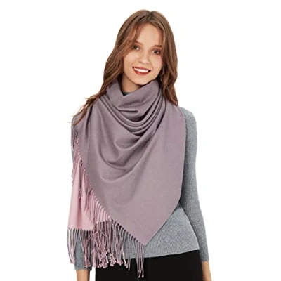 Imagen de MaaMgic Bufanda xxl Primavera Mujer Hombre Colores Dobles Invierno Tocado Sedoso Multicolor Elegante Mantón Suave para Fiesta de Bodas 200 * 70 CM