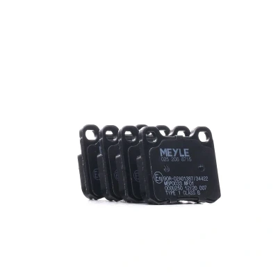 Imagen de MEYLE 025 206 8715 Juego de pastillas freno ORIGINAL Quality Eje trasero excl. contacto avisador desgaste Chapa antichirridos