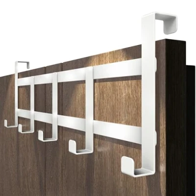 Imagen de Menz perchero de puerta acero inoxidable para blanco colgar, ahorro espacio, universal gancho estable colgar