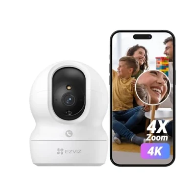 Imagen de EZVIZ 4K Cámara Vigilancia WiFi Interior 360, IP 8MP AI Deteccion de Personas/Ruido, Vision Nocturna en Color, Seguimiento y Zoom Automático, Llamada Bidireccional, Soporta 512GB, CP1 Pro