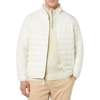 Imagen de Amazon Essentials Chaqueta Acolchada Ligera, Resistente Al Agua y Plegable (Disponible en Tallas Grandes Largos Especiales) Hombre, Beige Claro, XL
