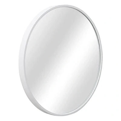 Imagen de [en.casa] Espejo de Pared Decoración Baño Pasillo Elegante con Gancho Redondo Aluminio Ø 60 cm Blanco