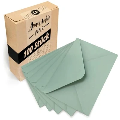 Imagen de Japun sobres (100 piezas) de papel, sobre sin ventana DIN C6 162 x 114 mm verde