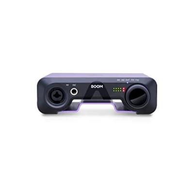 Imagen de Apogee Boom Interface de audio USB para músicos, podcasters y steramers, frecuencia muestreo 24 bits/192 kHz, hardware DSP, salida auriculares software Ableton Live Lite