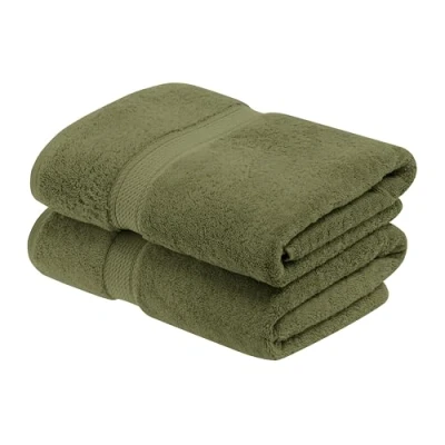 Imagen de Superior Juego de Toallas baño algodón 900 g/m2, Color Verde Forestal, 2 Piezas