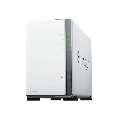 Imagen de Synology DS223j Estación de disco NAS 2 bahías (Realtek RTD1619B 4 núcleos, 1,7 GHz, 1 GB DDR4 RAM, puerto LAN RJ 45, GbE, discos duros WD Red Plus 6 TB (WD60EFPX 68C5ZN0)