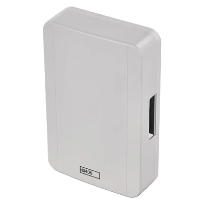 Imagen de EMOS timbre de puerta 2 hilos, clásico Gong, blanco, 1 melodía Ding Dong, volumen 85 dB, cableado, montaje en pared, rectangular, 230 V