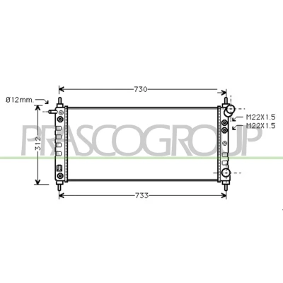 Imagen de PRASCO OP028R008 Radiador, refrigeración del motor Aluminio 680 285 23 Aletas unidas mecánicamente OPEL: Corsa B Hatchback