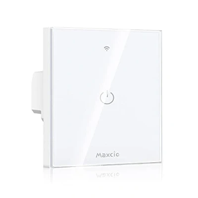 Imagen de Interruptor Luz WiFi, Maxcio Inteligente 1 Gang Compatible con Alexa y Google Home, Control de APP Función Temporizador, Neutral Requerido