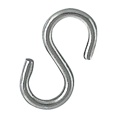 Imagen de Chapuis 230/19Z Lote de 100 ganchos en S iguales Acero galvanizado Diámetro 4 mm Apertura 8