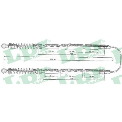 Imagen de LPR C0203B Cable de Freno Mano 2635/1105+1105 Tambor FIAT: Cinquecento