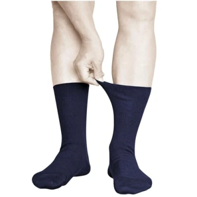 Imagen de vitsocks Calcetines Sin Goma Finos que no Aprietan Hombre (3 PARES) 98% Algodón Suave, azul oscuro, 42 43