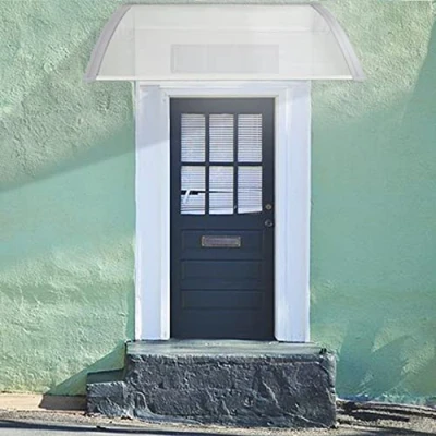 Imagen de Toldo de puerta entrada techo policarbonato resistente a la lluvia y los rayos UV, Marquesa entrada, terraza protección (80 x 120 cm), marco gris