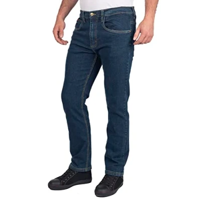 Imagen de Lee Cooper LCPNT219 vaqueros elásticos con lavado de 5 bolsillos para hombre, Azul Marino, 42W / 29L