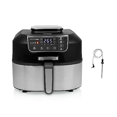 Imagen de Princess 182092 Freidora sin aceite 2 en 1 4 programas máx. 265 C Incluye termómetro 1760 W plata/negro