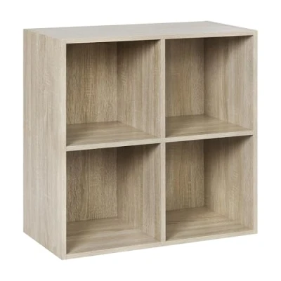 Imagen de WOLTU Estantería para Libros con 4 Compartimentos Abiertos, Mueble Exposición y Decoración, Estanteria de Cubos Oficina, Estudio Juvenil Salón, 60x29,5x60cm, Roble Claro, SK002hei2