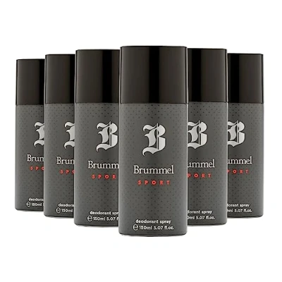 Imagen de BRUMMEL Sport, Desodorante Hombre Spray, Pack de 6 x 150 ml, para Todo Tipo Piel, Protección Larga Duración, Deodorant Hombre, Aroma Oriental Amaderado, Fragancia Fresca