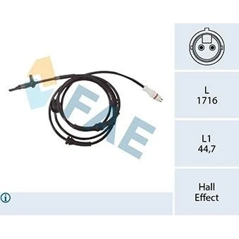 Imagen de FAE 78364 Sensor de ABS con cable Hall 2 1716 FIAT: Punto II Hatchback