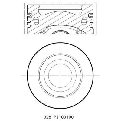 Imagen de MAHLE ORIGINAL 028 PI 00100 000 Pistóns 81,0 con soporte segmento pistón, canal de refrigeración VOLKSWAGEN: Multivan 5 (7HM, GOLF 6, Scirocco III