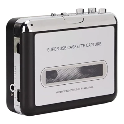 Imagen de Reproductor Convertidor de Casete a MP3 2 en 1, Música Audio Walkman Portátil, USB Cintas con Auriculares para Computadora Portátil