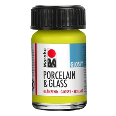 Imagen de Marabu Pintura brillante de porcelana para cerámica y vidrio, 15 ml, pintar sellar, a base agua, lavable, apta lavavajillas
