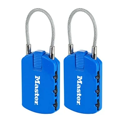 Imagen de Master Lock 4684EURTCOL Envase da 2 Candados con Combinación Personalizable y Etiqueta de Dirección, Color aleatorio, 6.5 x 3 1.1 cm