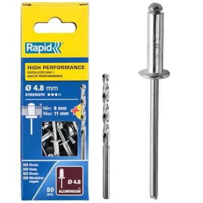 Imagen de Rapid 5000389 Remaches, 0 W, Plateado, 4.8x14mm
