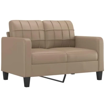 Imagen de vidaXL Sofá de 2 plazas Cuero sintético Color Capuchino 120 cm