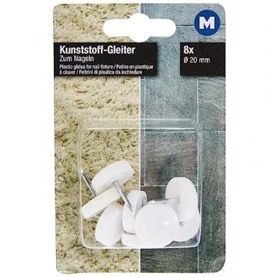 Imagen de Meister 161191 644426 Juego de 8 guías para muebles (plástico, diámetro 20 mm)