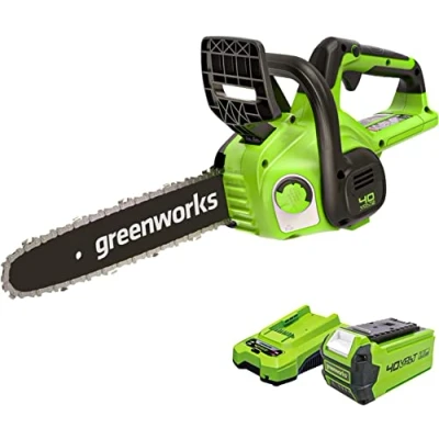 Imagen de Greenworks G40CS30IIK2 Motosierra a Batería, Longitud de Barra 30 cm, Velocidad Cadena 4,2 m/s, 2,6kg, Engrasador Automático, Batería 40V 2Ah y Cargador, Garantía 3 Años