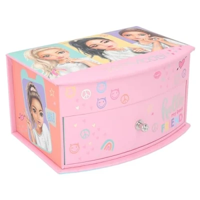 Imagen de Depesche 12719 TOPModel Snap Shots pequeño en Rosa con Motivo de Modelo y diseño Colorido, joyero Espejo Tapa abatible, Multicolor, Small