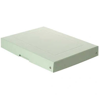 Imagen de FALKEN PureBox Caja de almacenaje con tapa (40 mm alto, DIN A4, cartón resistente, vegano), color verde