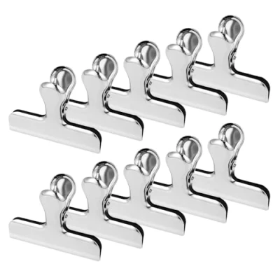 Imagen de Clips de Acero Inoxidable para cerrar Bolsas alimentos y sacos pinzas grandes cierre sellar mantener frescos (77 mm)