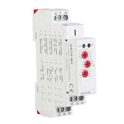 Imagen de KSTE GRT8 M2 multifuncional relé de retardo tiempo con 10 funciones en raíl DIN AC/DC 12V 240V