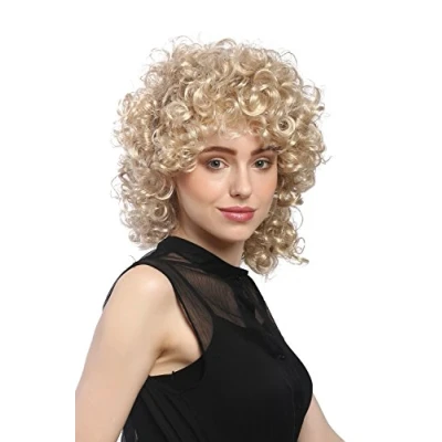 Imagen de WIG ME UP 91074 ZA83 Peluca Carnaval señoras, Largo Medio, Rizado, rizos, Rubio Claro 1980s
