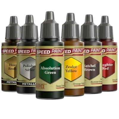 Imagen de The Army Painter, Speedpaint 2.0 Sci Fi Colours Bundle, 6 x 18 Pinturas Acrílicas con Oro, Plata, Verde, Amarillo, Marrón y Gris Pintura para Miniaturas de D&amp;D Warhammer