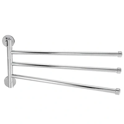 Imagen de Toallero de acero inoxidable, estante giratorio para toallas montado en la pared, barra que ahorra espacio, accesorios baño (3 brazos)