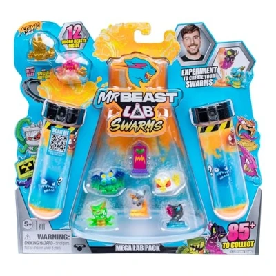 Imagen de MrBeast LAB Swarms Atomic Series Paquete de 12 Cangrejo Gato, añade Agua, agita el Tubo ensayo y Revela 2 12, 1 Pulgada (1 Pulgada) Collectible Micro Beasts. Más 85 para
