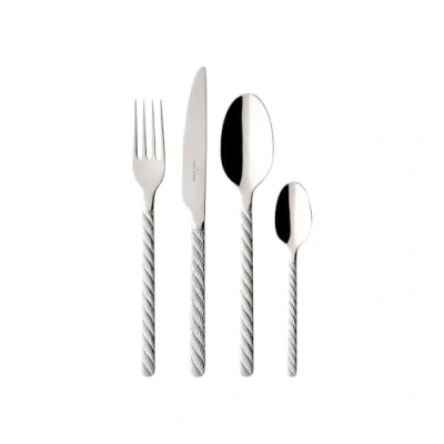 Imagen de Villeroy &amp; Boch Set de cubertería Montauk para hasta 6 personas 24 piezas fiestas grandes, acero inoxidable, apto lavavajillas