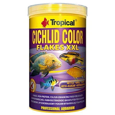 Imagen de Cichlid Color Flakes 1000ml / 160g Alimento potenciador del con Alto Contenido de proteína para los cíclidos