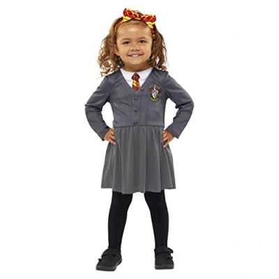 Imagen de Amscan 9914627 Uniforme escolar para bebés de Hermione Gryffindor, disfraz el día del libro (3 4 años)