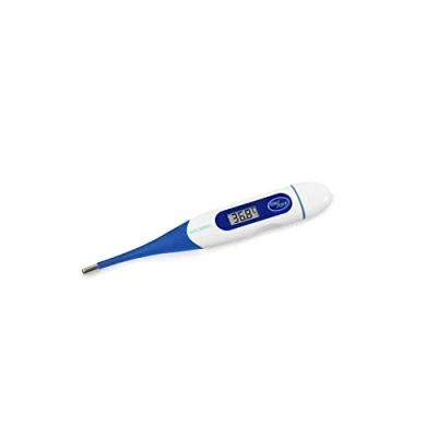 Imagen de SOLMIRA Termómetro Digital Azul Marino, Alta Precisión, a Prueba de Agua, Medición Axilar, Rectal u Oral, Apto para Bebes, Niños y Adultos