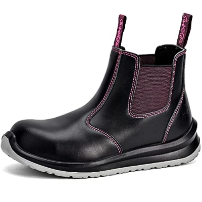 Imagen de Safetoe Zapatos de Seguridad Mujer, M 8025FM Botas Tipo Cuero Impermeable, Puntera Material Compuesto Sin Metal Ligeros Calzado, Zapatillas para Plantilla mas Comodas,EU 38