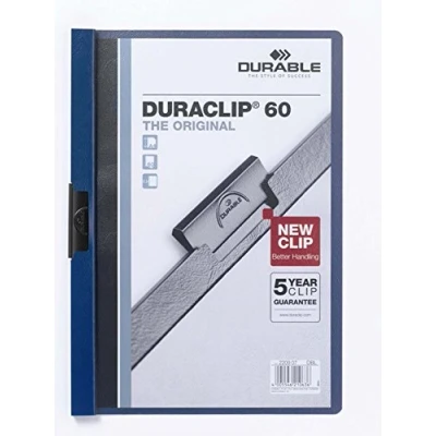 Imagen de Durable Hunke &amp; Jochheim Portafolios DURACLIP® 30 Easy File, plástico, hojas, transparente/azul oscuro